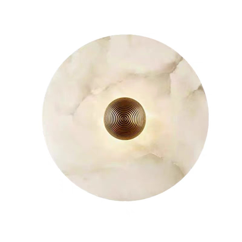 Picture of Cross-border Nordic simple round marble living room wall lamp high-level feeling model room hotel atmosphere bedroom bedside lamp