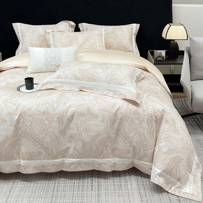 Picture of Class a Classy 240 Count Cotton Satin Four-Piece Set Long-Staple Cotton Pure Cotton Skin-Friendly Naked Sleeping Bed Sheets Quilt Cover Nantong Home Textiles