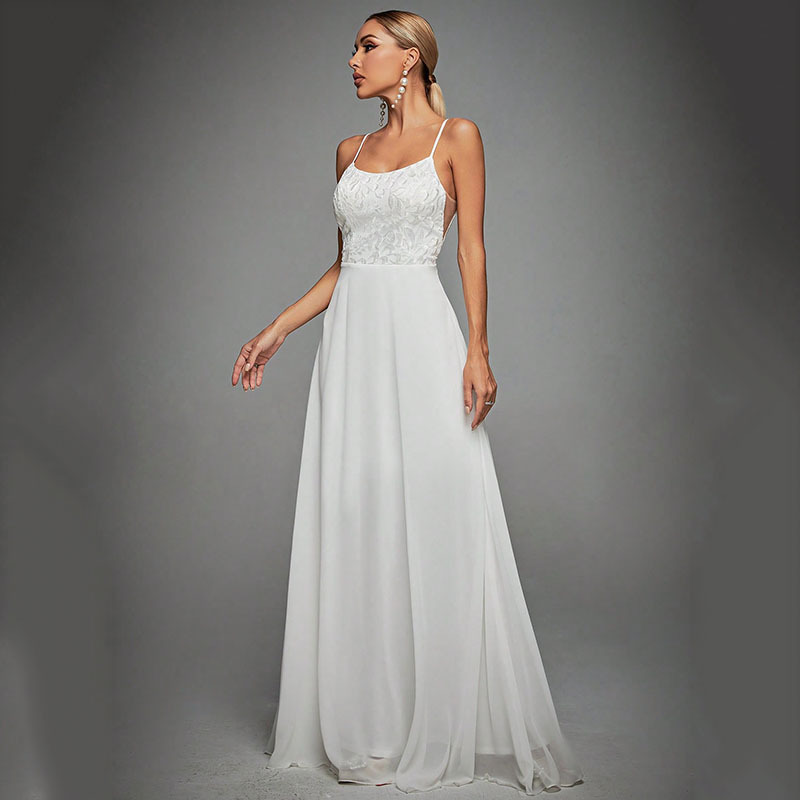 Picture of European and American Evening Dress New Style Tube Top Double Suspender Backless Sexy Elegant Cocktail Party Dress Skirt Spring Style