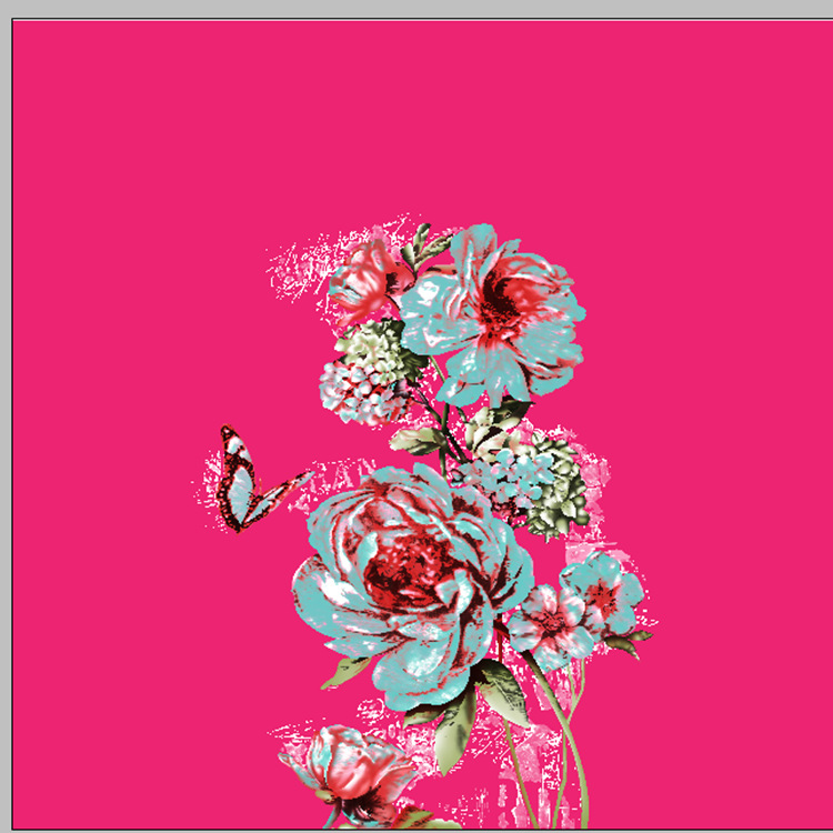 Picture of Factory straight hair mesh fabric mesh flower printing digital printing fabric