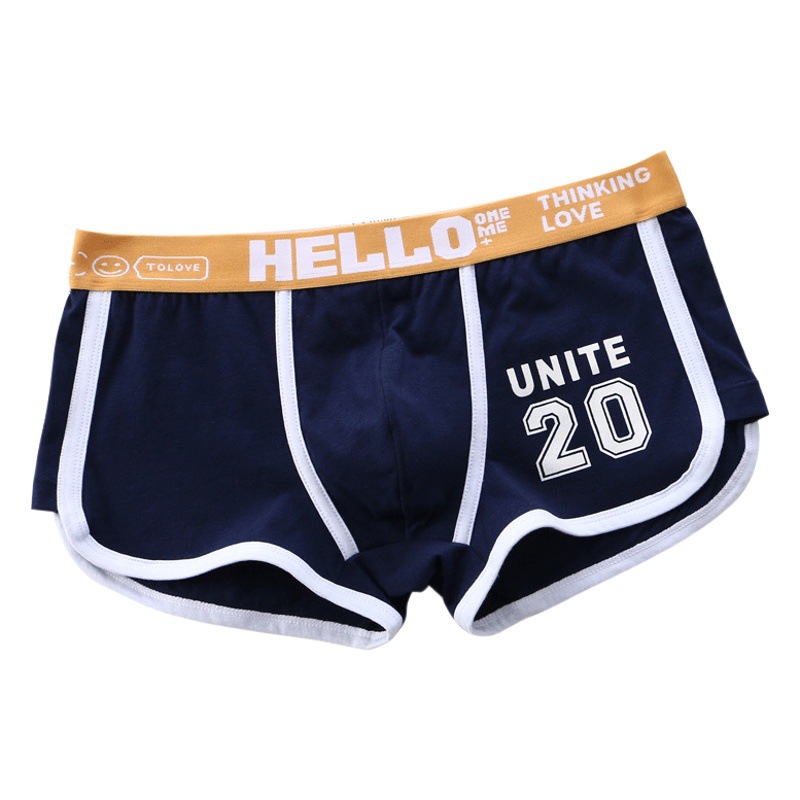 Trendy men's underwear men's cotton boxers loose breathable sports shorts youth loose boxers