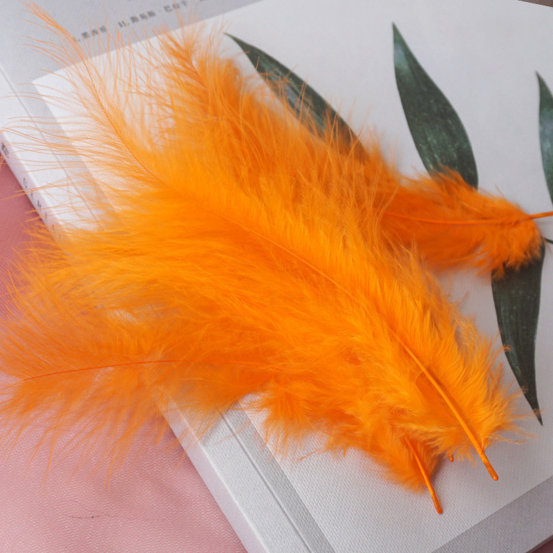 Picture of Colorful Turkey Hair Pointed Tail Velvet Dream Catcher Material Wave Ball Gift Box Filler Shooting Props Feather Decoration