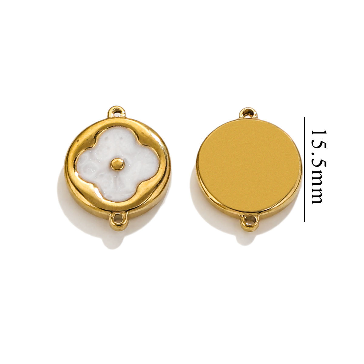 Picture of Spot Wholesale Strong Color Retention Electroplating 18K Gold-Plated Inlaid Four-Leaf Clover Double Hanging Bracelet Necklace DIY Jewelry Accessories