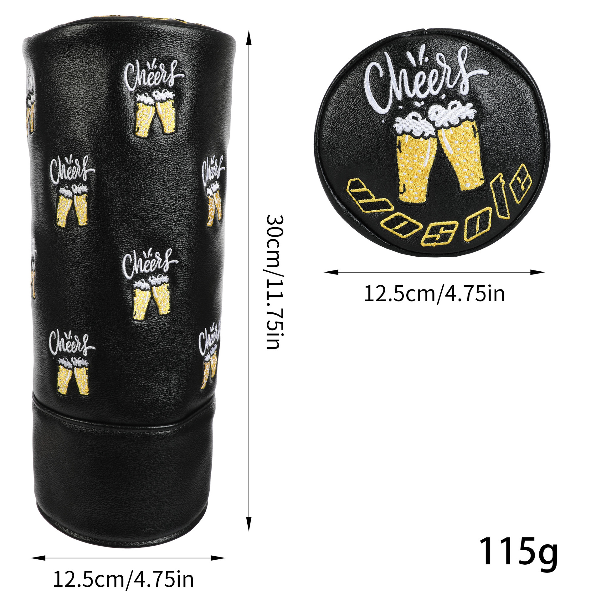 Picture of New Cross-Border Factory Pu Cylindrical Embroidered Wooden Club Cover Golf Head Cover