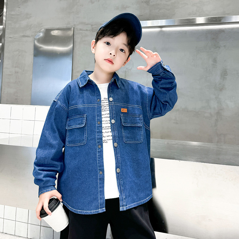 Picture of Boys' Denim Shirt Autumn 2025 New Fashion Children's Spring and Autumn Clothes Children's Coat Long Sleeve Foreign Trade Shirt
