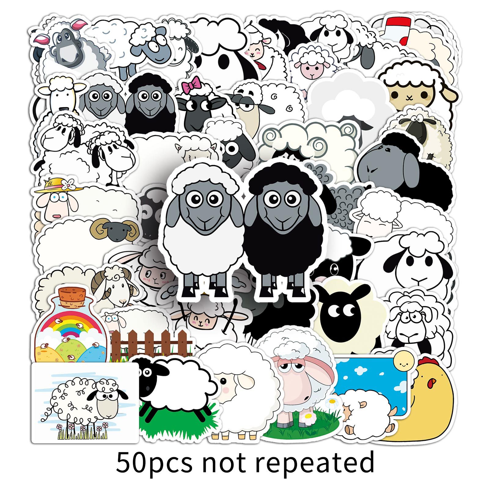 Picture of 50 Sheep Animal Personality Ins Wind Plant DIY Decorative Stickers Laptop Car Scooter Stickers