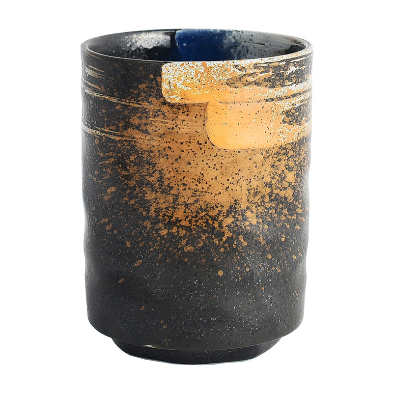 Picture of Japanese Style Creative Ceramic Vintage Tea Cup Sushi Cup Stoneware Straight Body Cup Stoneware Water Cup for Household Restaurant