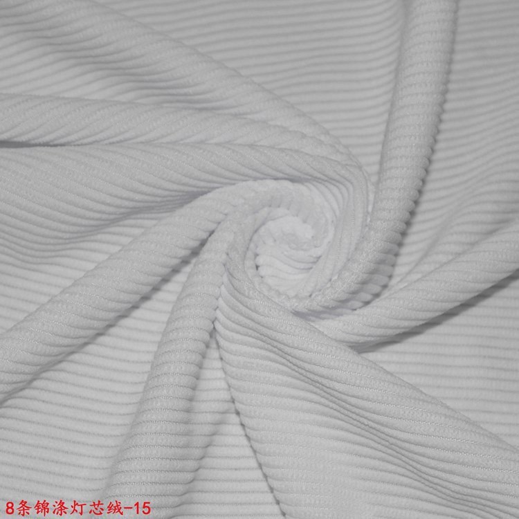 Digital Printing Available on 8 Pieces of White Corduroy Fabric, Non-Elastic, in Stock, Suitable for Bags, Shoulder Bags, Corduroy Base Fabric