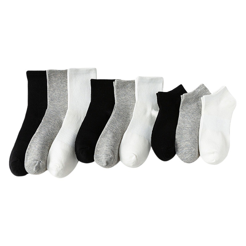 Bonas black cotton socks women's mid-calf length socks autumn and winter socks solid color ins trendy white stockings mid-calf length socks women