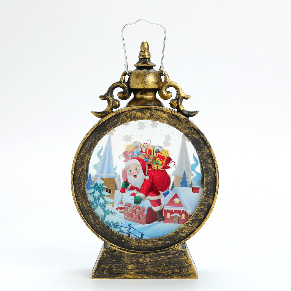 Picture of Cross-border Christmas decorations wind lamp LED retro portable lamp Christmas gift lighting scene layout ornaments