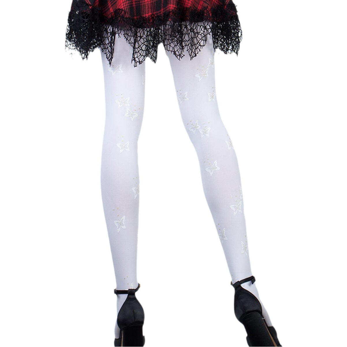 Foreign Trade Fashion Spring and Summer Rompers Black and White Butterfly Sexy Sexy Bottoming Pantyhose Women's Anti-Snatch Printed Stockings