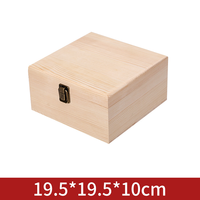 Picture of Accompanying Gift Wooden Box Vintage Storage Box with Lock Wedding Bridesmaid Best Man Gift Box Empty Box Storage Box Customizable