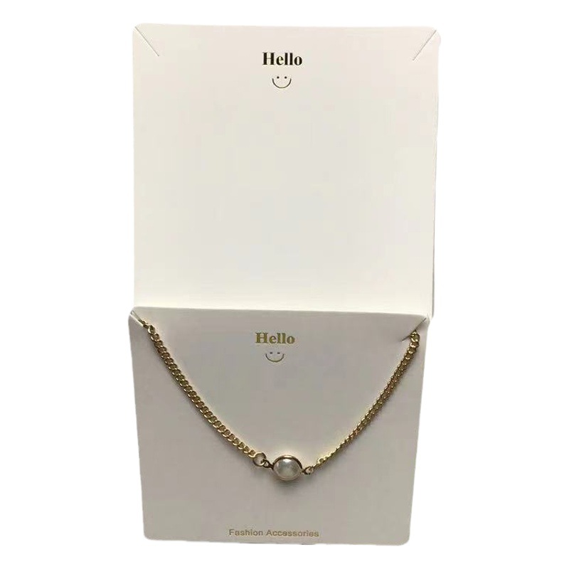 Ins universal 8*8 bronzing smiley face necklace cardboard jewelry paper card in stock wholesale packaging card display Korean version