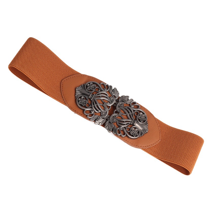 Hot Selling Korean Style Palace Retro Carved Wide Belt Decoration Versatile Elastic Fashion Girdle Wholesale Women's Belt