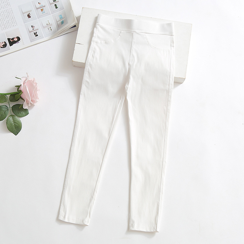 Picture of Girls' Pencil Pants Spring and Summer Thin Candy Color Children's Outer Wear Leggings Big Children's Tight Black Leggings