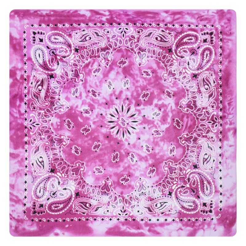 Picture of European and American cross-border all-match tie-dyed polyester melon seeds flower outdoor sports scarf ameikaji motorcycle all-match square scarf
