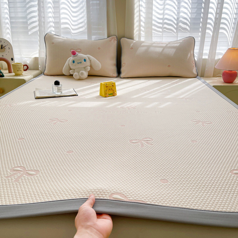 Picture of Bingdoudou Three-Piece Summer Cooling Mat Set, Ice Silk Mat Mattress, Machine Washable, Suitable for Infants and Toddlers, Air-Conditioned Soft Mat