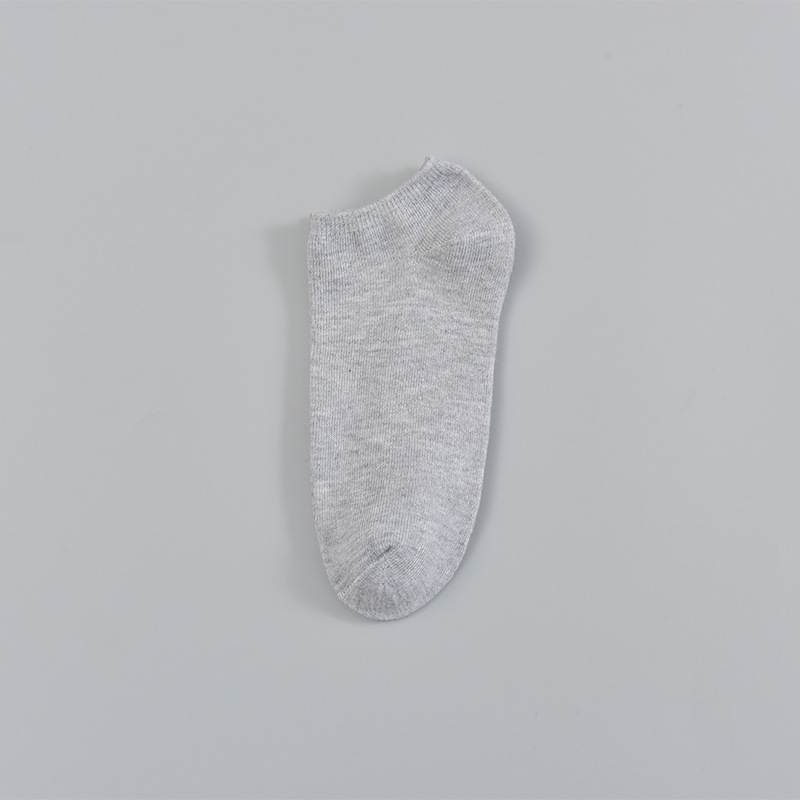 Picture of Black and White Grey Flat Boat Socks Solid Color Four Seasons Thin Short Socks Sweat Absorbing Invisible Socks All-match Cotton Socks