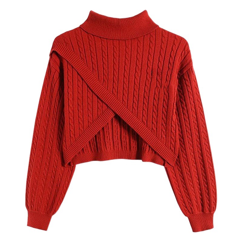 This year's popular casual fashion sweater autumn and winter Chinese New Year red pullover short long sleeve age-reducing sweater women's clothing