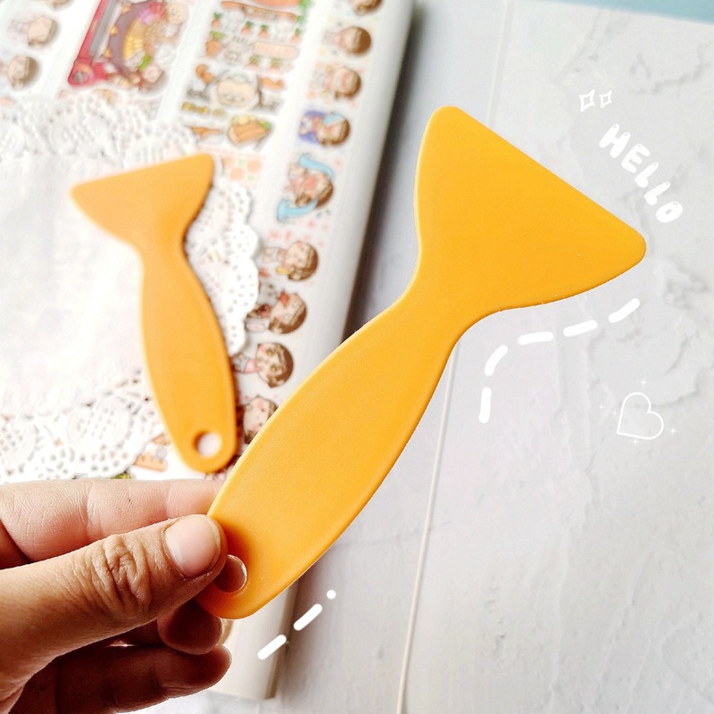 Special Small Yellow Shovel Tool for Hand Account with Sticker Cartoon Girl Heart Korean Style Guka Material Scraper to Prevent Warping