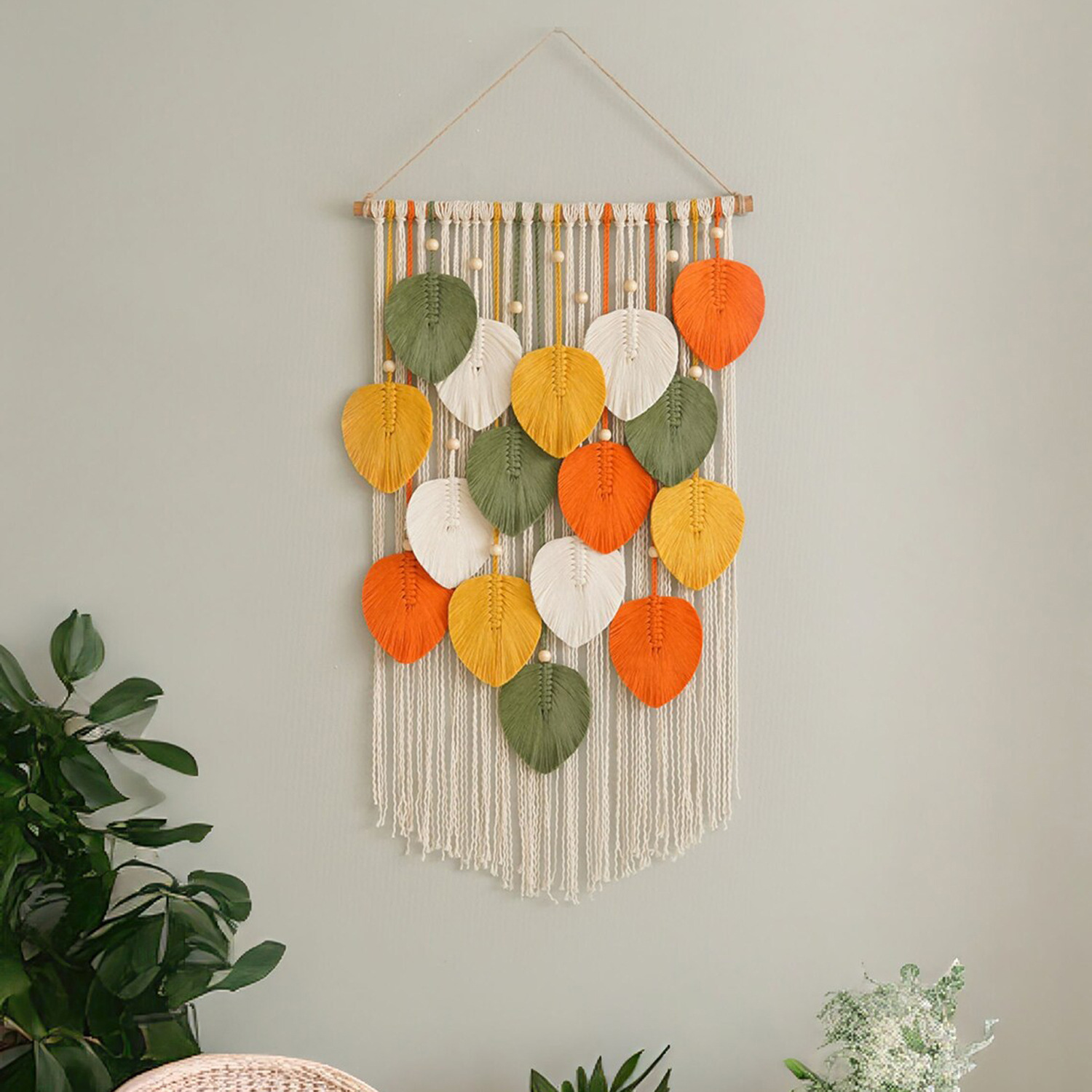 Original New Product Hand-Woven Leaf Tapestry Bohemian Home Wall Leaf Decorative Tapestry Foreign Trade Supply