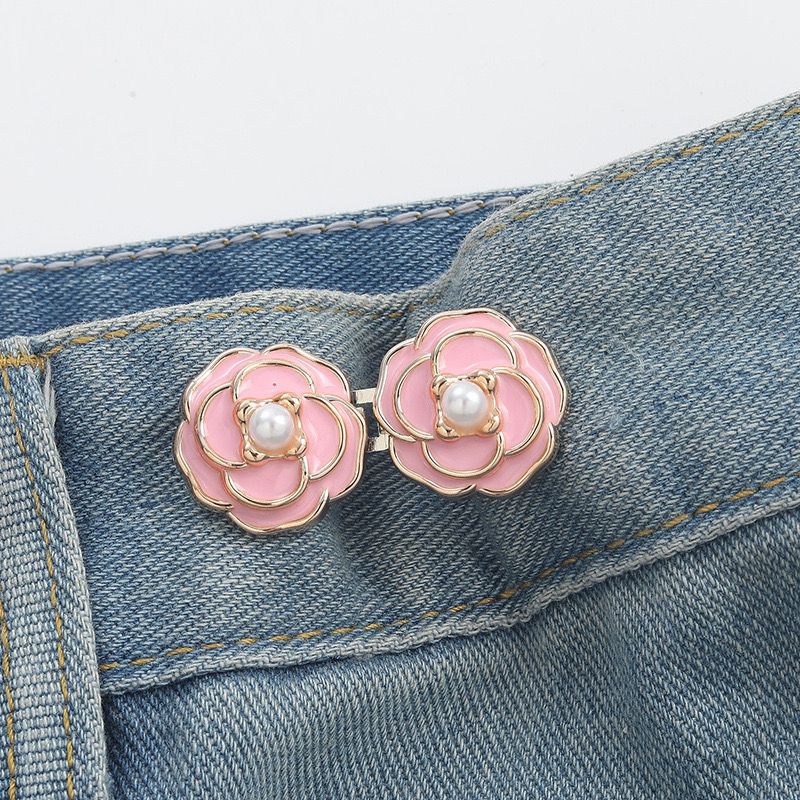 Picture of Chinese Knot Waist Buckle Pair Buckle Flat Bottom Removable Nail-free Seam-free Button Girl's Trouser Skirt Waist Size Change Artifact
