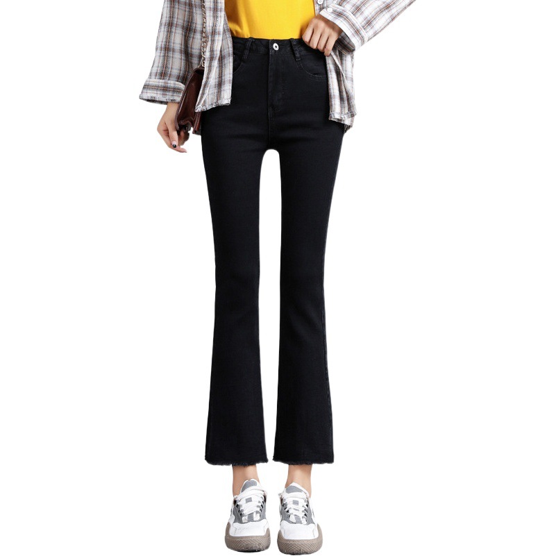 Black harbor wind chici Wind Autumn thin burrs straight micro-horn jeans nine pants casual pants children