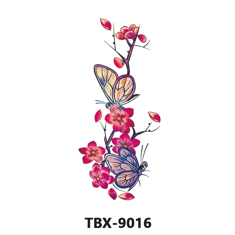 Picture of Waterproof sweat female flower tattoo stickers plant flower party sexy rose peony plum tattoo stickers tattoo