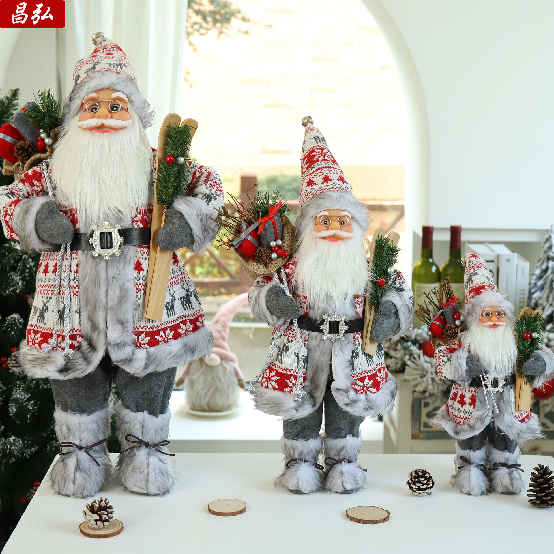 New Plush Santa Claus Doll Christmas Ornaments Doll Christmas Decoration Supplies Children's Christmas Gifts in Stock