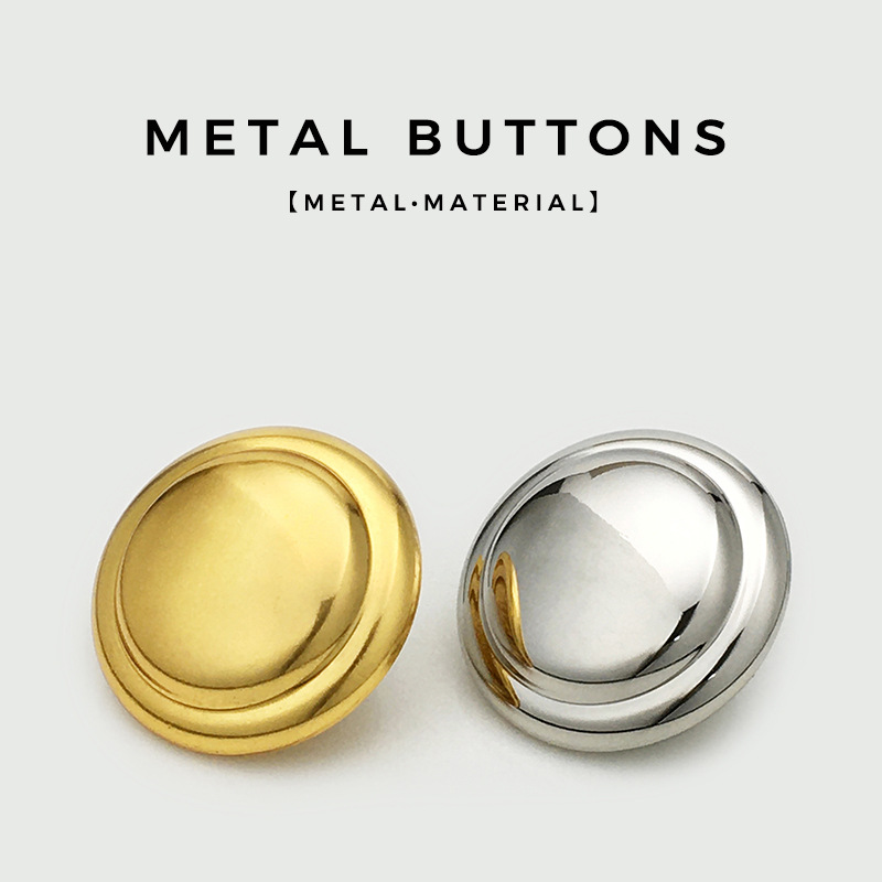 Casual Round Metal Buttons, Golden Convex Tall Outwears, Hand-sewn Buttons, Versatile Women's Clothing Decorative Buttons, Accessories