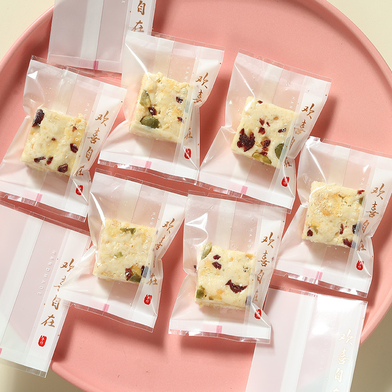 Thickened Snowflake Crisp Packaging Bag Individual Cranberry Cow Cracker Cookie Milk Date Small Machine Sealed Bag Candy Box