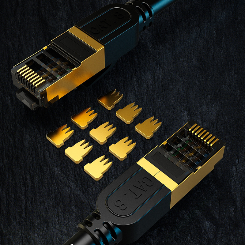 Picture of Over fluck oxygen-free copper high-speed engineering cat 80000 mega-product network jumper over eight double shielded network lines