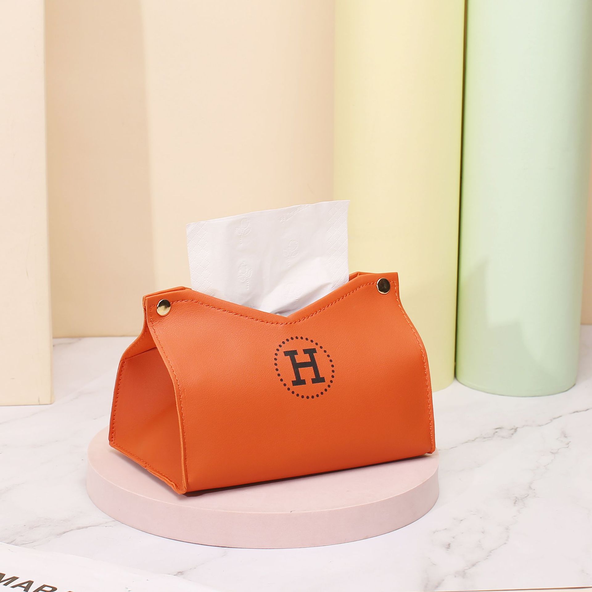 Live generation car leather tissue box storage box hotel napkin paper box creative in stock wholesale