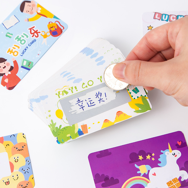 Picture of TikTok Explosions Student Award Scratch Card diy Lucky Award Family Interactive Homemade Lottery Game Scratch Card