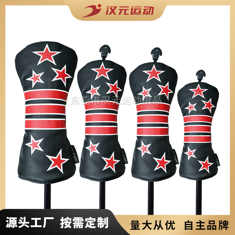 Factory cross-border new golf club cover wooden pole protective headgear cap cover No. 1 wooden fairway wooden chicken leg