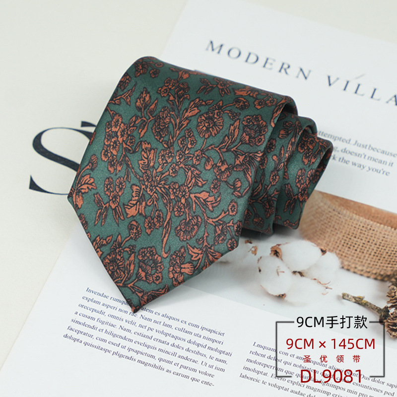 Picture of Dress tie men's Korean British style gentleman retro pattern 9CM hand-made student work business professional wear