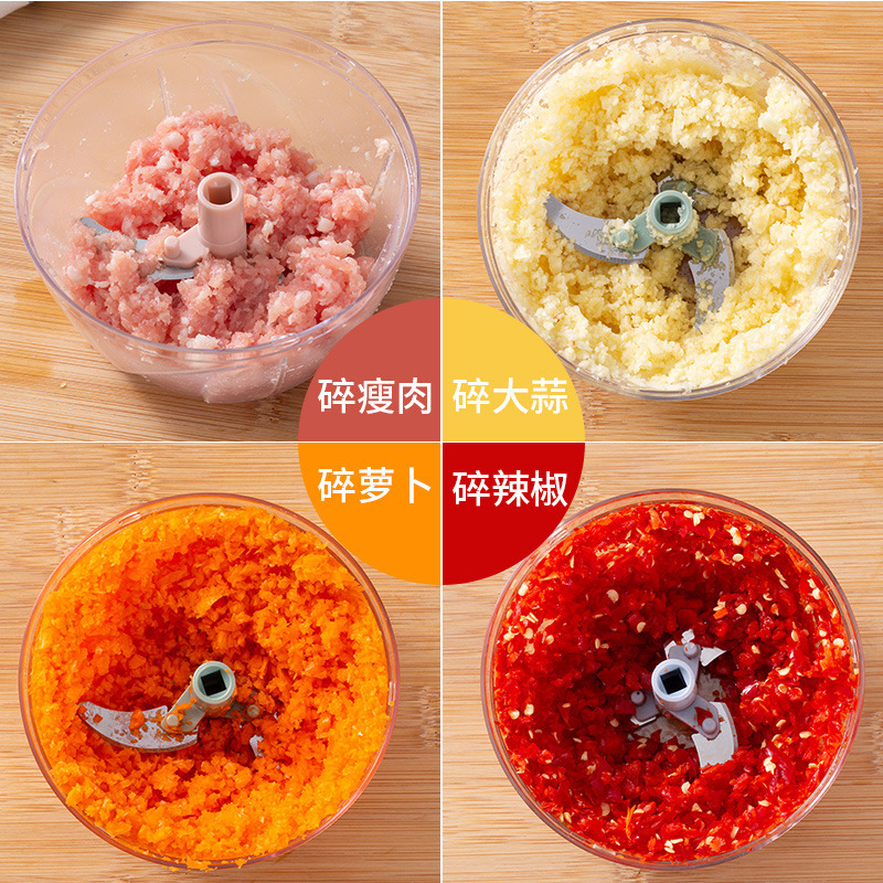 Picture of Multi-functional hand-pulled meat grinder household vegetable chopper kitchen dumpling stuffing meat chopper round garlic chopper