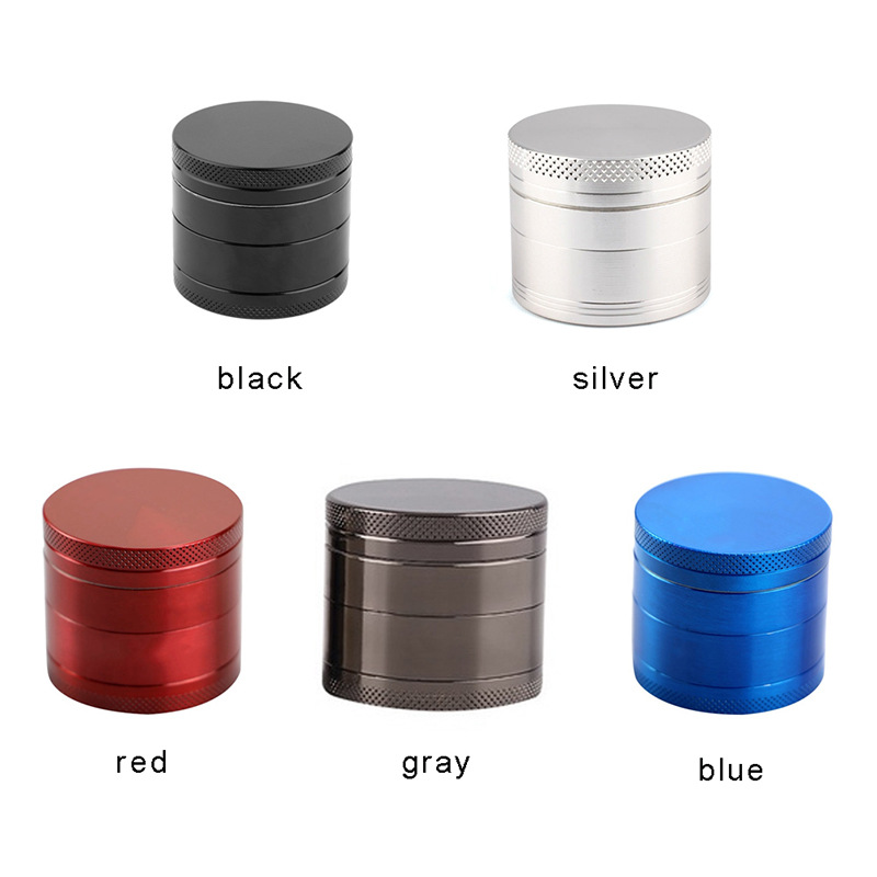 Cross-border hot sale cigarette grinder 4 layers 40mm zinc alloy flat cigarette grinder mini gift box grinder spot