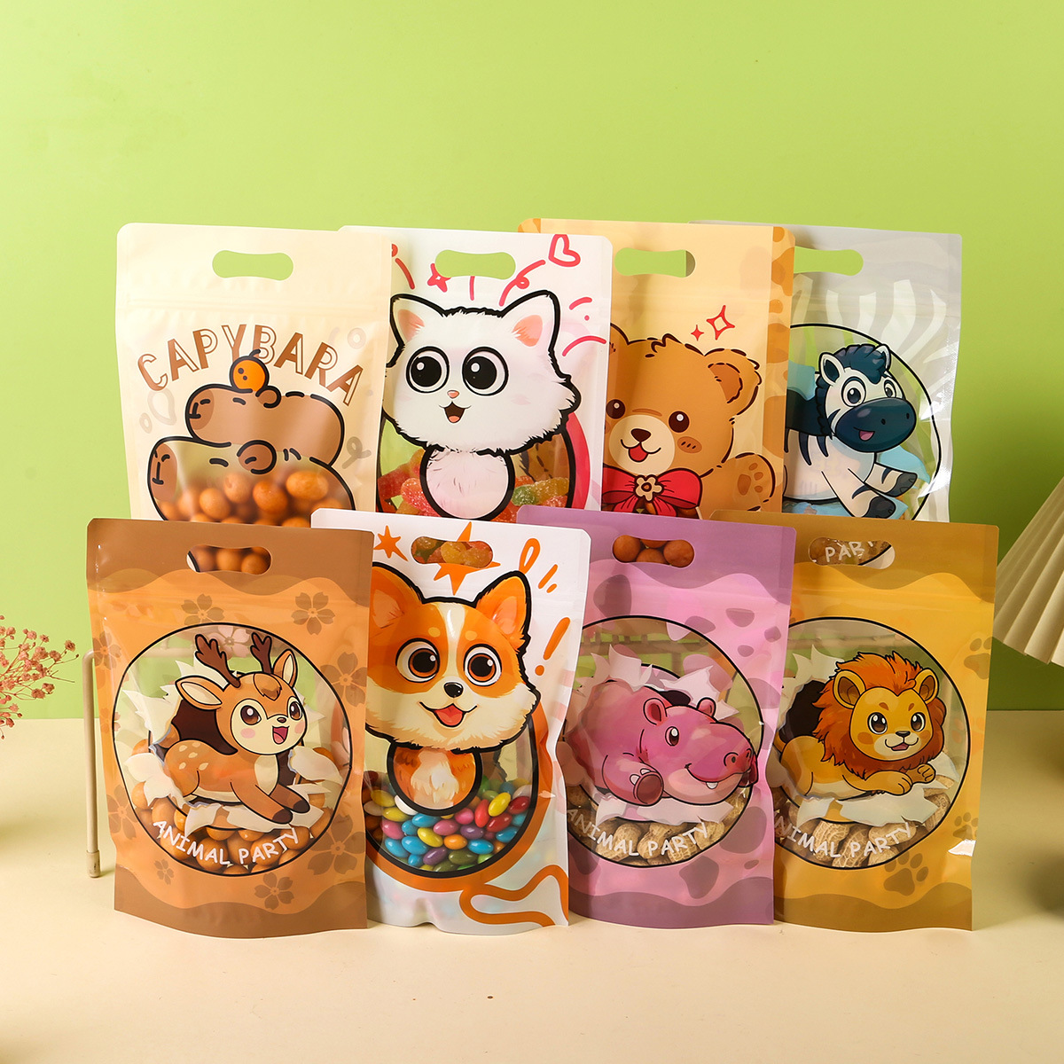 Plastic Self-standing Bag Transparent Food-grade Packaging Bag Scented Tea Biscuit Snacks Medicine Storage Sealed Thickened Sub-bag