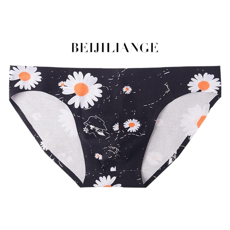 Factory wholesale small daisy men's underwear briefs full seamless cotton breathable boys youth shorts trendy men