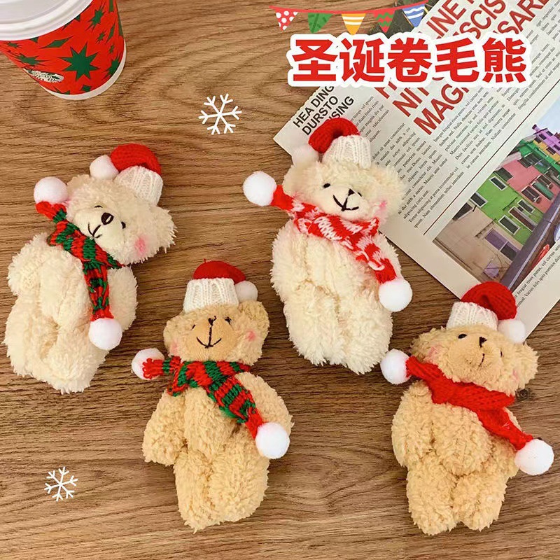Christmas Bear Cake Decoration Kidnapped Curly Bear Couple Gift Joint Bear Romantic Christmas Gift Doll Toy