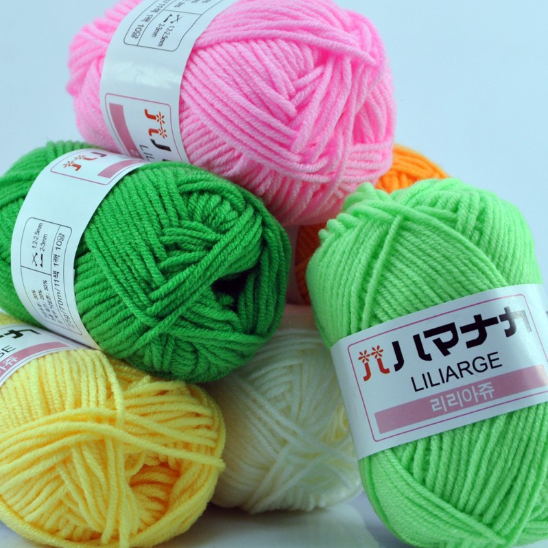 Four Strands of Combed Milk Cotton Wholesale 4-strand Korean Cotton Thread Baby Hand-knitted Medium Thick DIY Doll Baby Wool