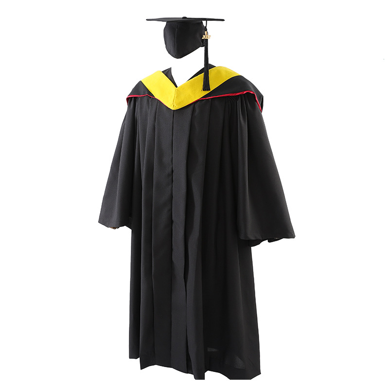 Picture of 2025 American Adult Scientific Clothing, University Graduation Clothing, Woven Bachelor's Clothing Suit, Yellow Collar Drape Cloth