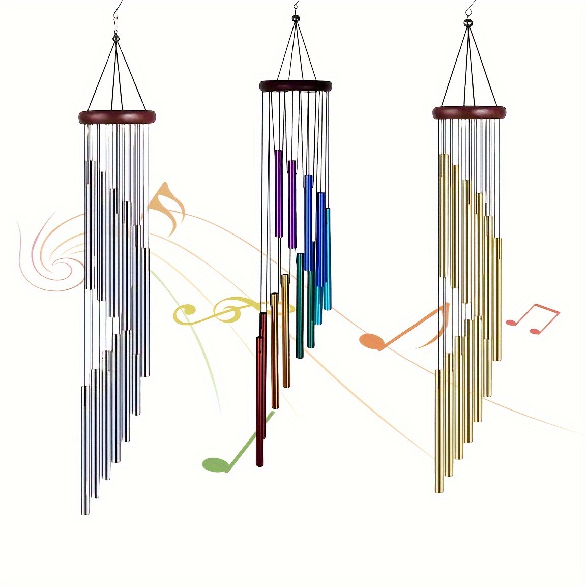 Cross-border explosions 12 tube metal wind chime advanced sense wind chime step up aluminum tube wind chime wall decoration wall decoration wholesale
