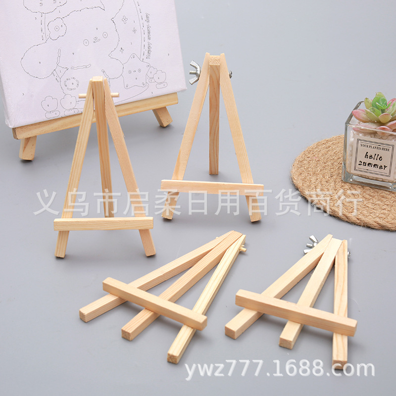 Factory Direct Sales Wooden Mini Easel Desktop Tripod Small Easel New Photo Frame Easel 8X15 Photo Frame Triangle