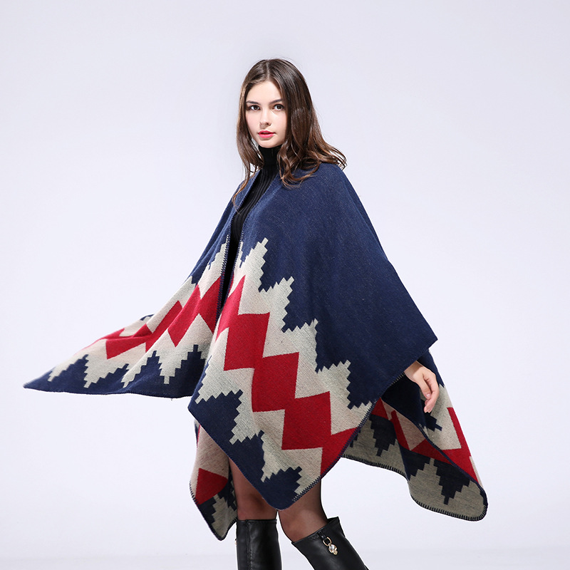 AZTEC hand-sewn edge thickened and extended open European and American best selling cape air conditioning warm decorative shawl scarf
