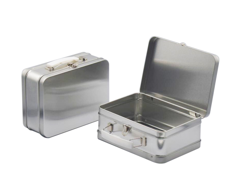 Picture of Tinplate Lunch Box Suitcase Metal Latch Jar New Year's Gift Hand-Held Gift Storage Cosmetics Gift Box