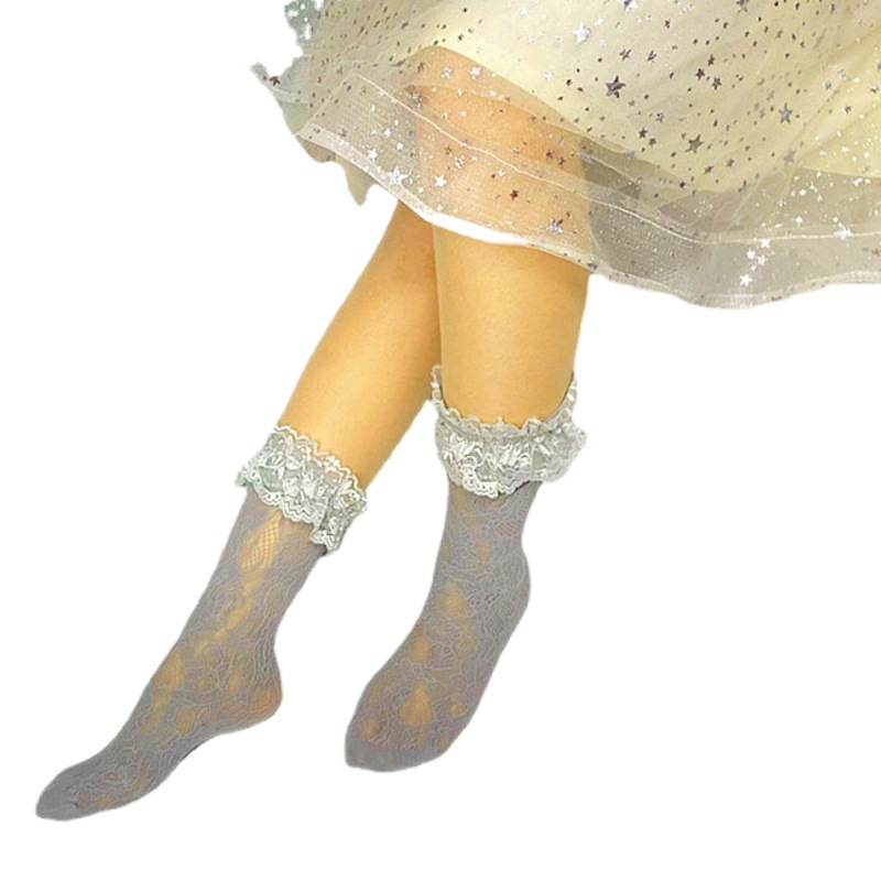 Lolita Lace Socks Long Socks Lolita Japanese Style Korean Style Pile Socks Summer Mid-Calf Kidsren's Socks