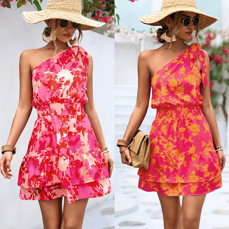2023 New Amazon Independent Station Best Selling eBay Explosions Cross-border European and American Women's Oblique Shoulder dress