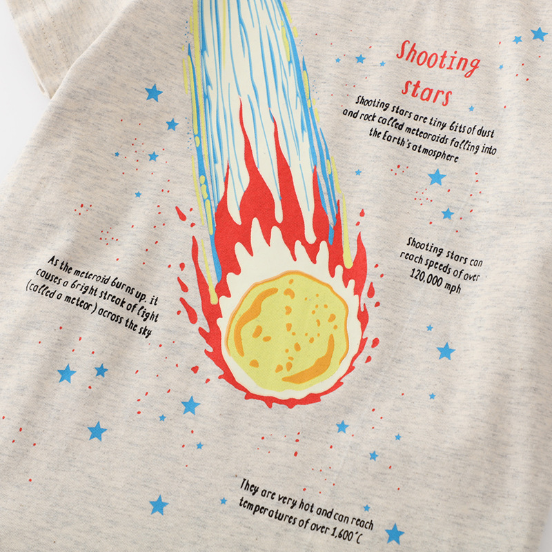 Picture of 2025 Spring and Summer New Style Luminous Planet Return New Short Sleeve Tops Children's T-Shirts Factory Wholesale